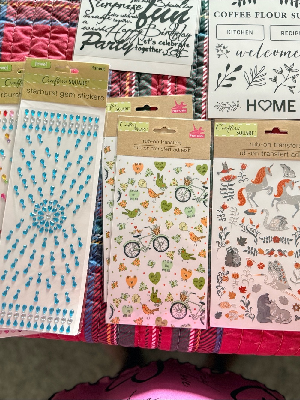 ✨Craft Bundle.Blue Starburst Gem Stickers & Decorative Rub-On Transfers